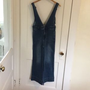 Free People jean cropped overalls